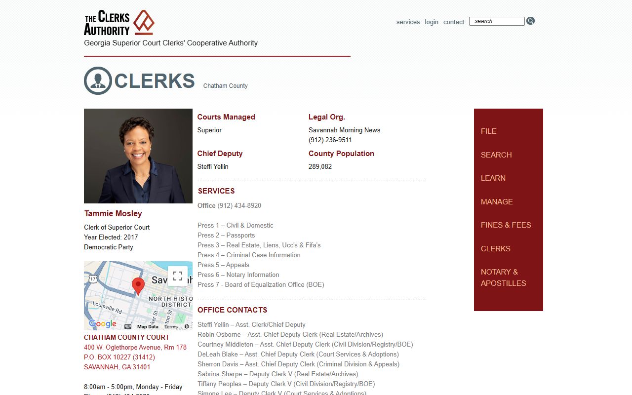 GSCCCA Chatham County page phone directory listing