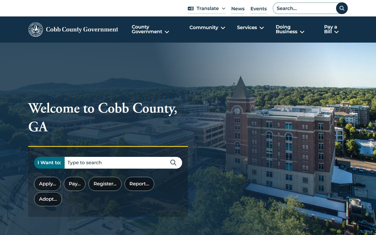 Cobb County homepage Georgia phone directory