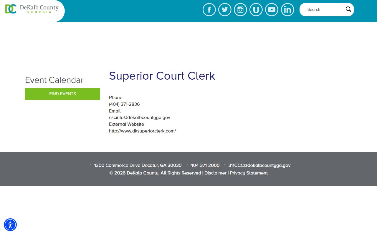 DeKalb County Superior Court Clerk page Georgia phone directory