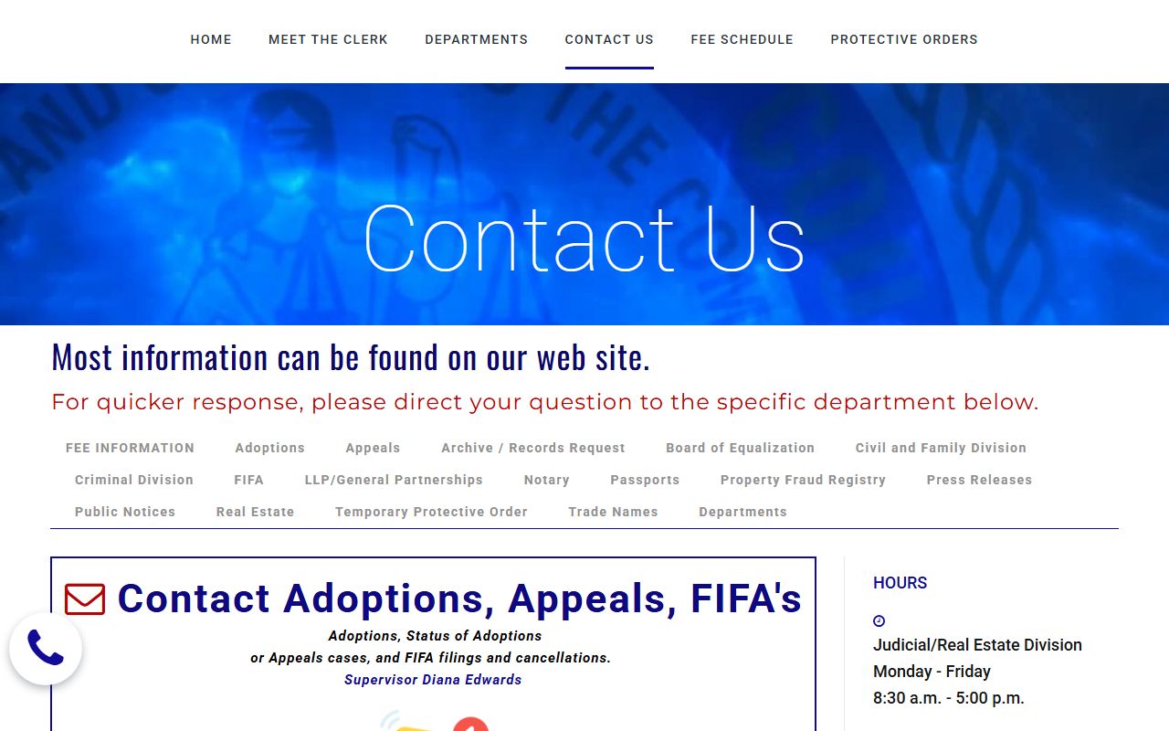 DeKalb County clerk contact page Georgia phone directory