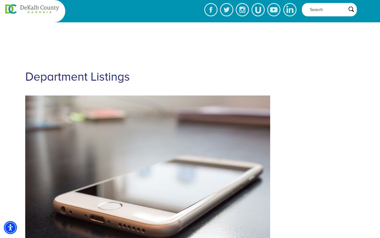 DeKalb County departments list page Georgia phone directory
