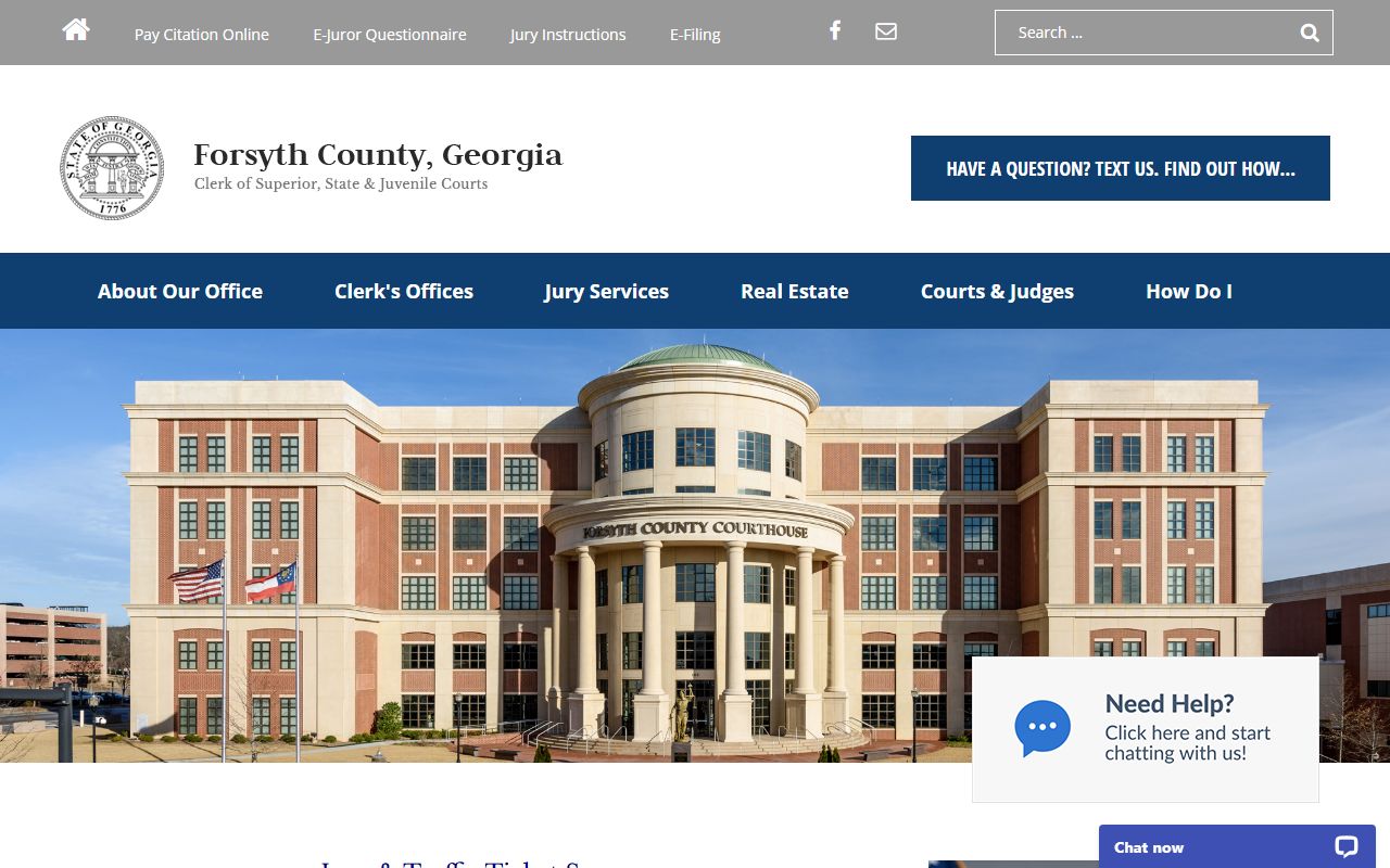 Forsyth County Clerk homepage phone directory contact information