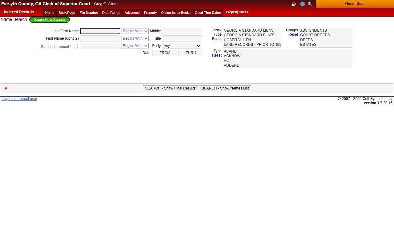 Forsyth County eSearch portal phone directory