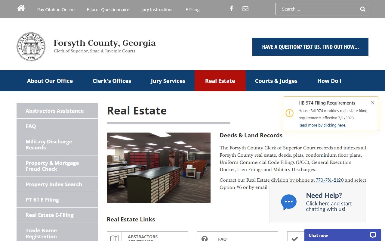 Forsyth County real estate records page phone directory