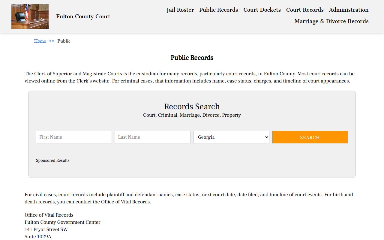 Fulton County phone directory public records page