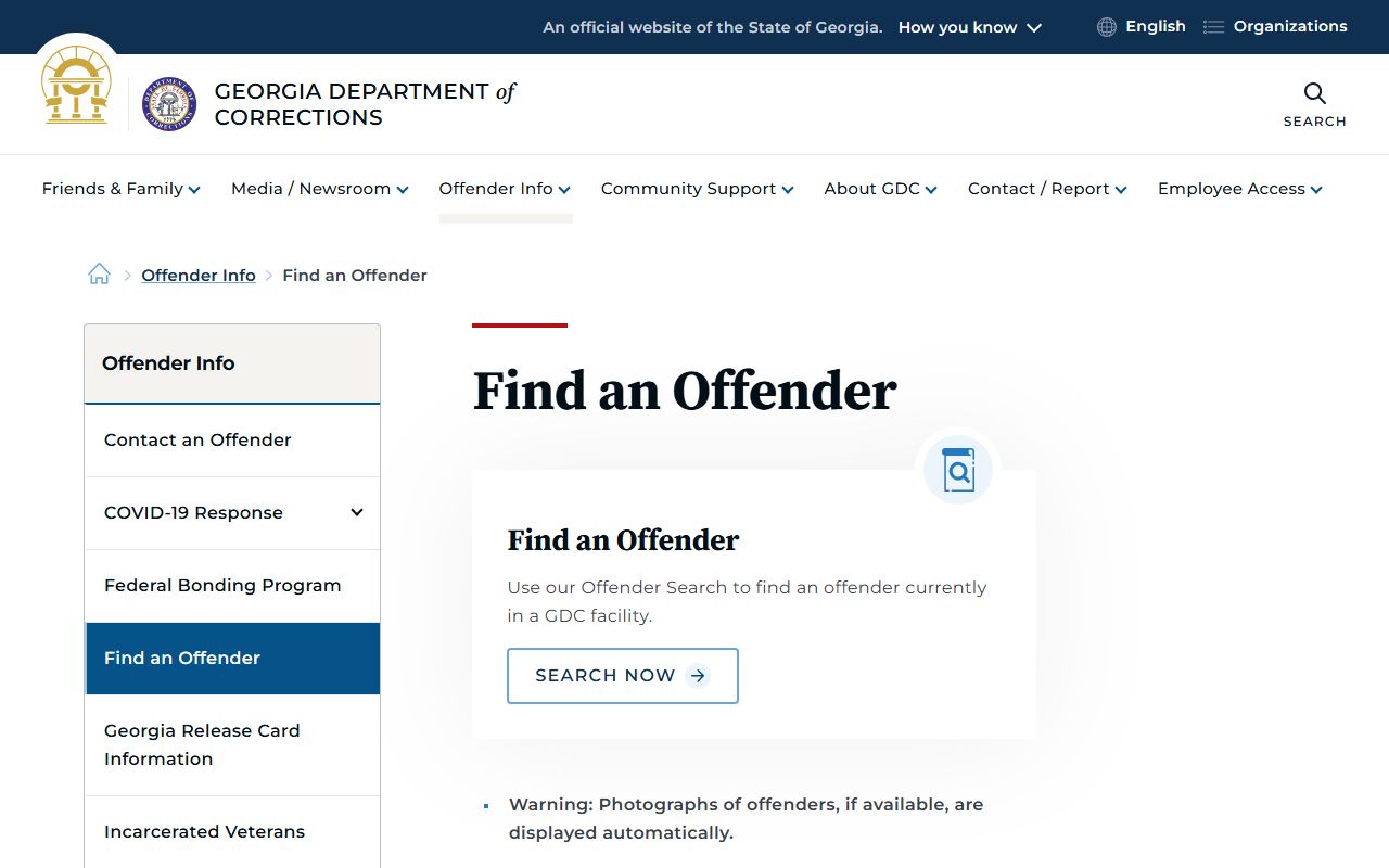 Georgia Department of Corrections offender search phone directory